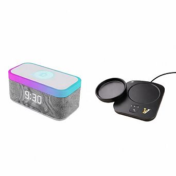 Desk-to-Bedside Power & Comfort Bundle Sip & Charge 2-in-1 Mug Warmer + 5-in-1 Wireless Charging A