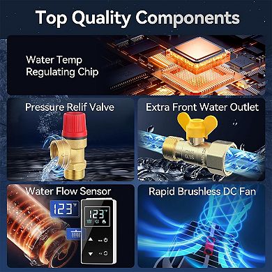 RV Tankless Water Heater Propane with Wireless Control, Instant Hot Water,Dual Outlet for Camper