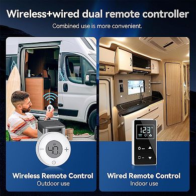 RV Tankless Water Heater Propane with Wireless Control, Instant Hot Water,Dual Outlet for Camper