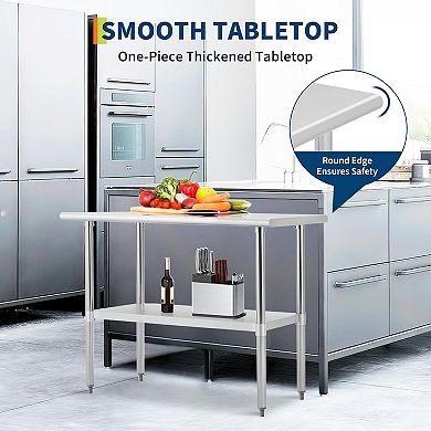 24"x48"x34" Heavy-Duty Stainless Steel Work Table