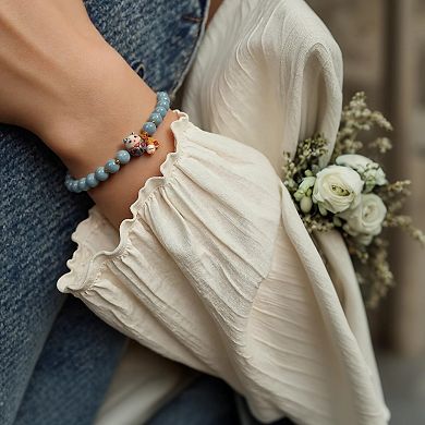 Lucky Cat Blue Crystal Bracelet
