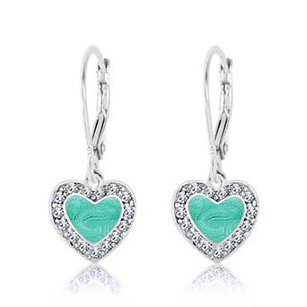 Kids Heart Earrings for Girls Hypoallergenic Kids Earrings with Sterling Silver Leverbacks