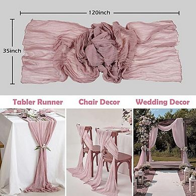 Cheesecloth Table Runner Gauze Chiffon Soft Sheer Fabric 2 Pack