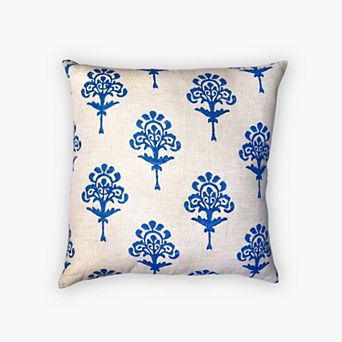 Blue Harmony Pure Linen Throw Pillow Cover