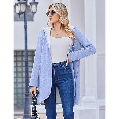 Zeagoo Women's Casual Light Oversized Zip Hoodie Sweatshirt Jacket