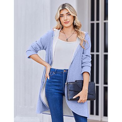 Zeagoo Women's Casual Light Oversized Zip Hoodie Sweatshirt Jacket