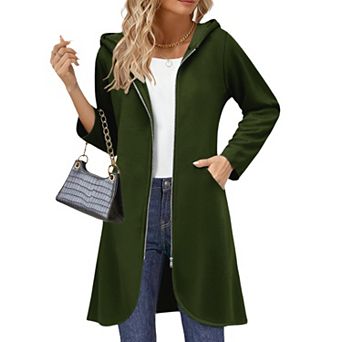 Zeagoo Women's Casual Light Oversized Zip Hoodie Sweatshirt Jacket
