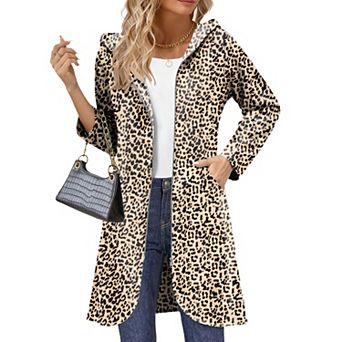 Zeagoo Women's Casual Light Oversized Zip Hoodie Sweatshirt Jacket