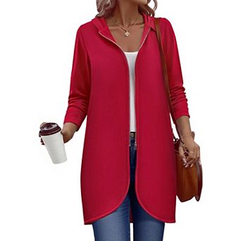 Zeagoo Women's Casual Light Oversized Zip Hoodie Sweatshirt Jacket