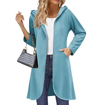 Zeagoo Women's Casual Light Oversized Zip Hoodie Sweatshirt Jacket