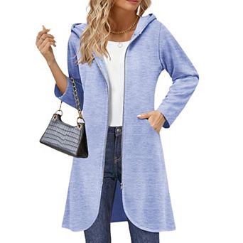 Zeagoo Women's Casual Light Oversized Zip Hoodie Sweatshirt Jacket