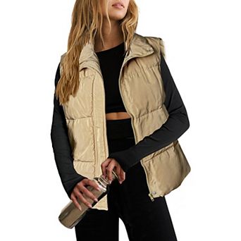 Zeagoo Women's Lightweight Stand Collar Puffer Vest Sleeveless Zip Up Outerwear Jackets with Pockets