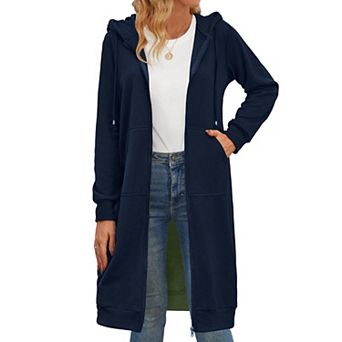 Zeagoo Women's Oversized Fleece Zip Up Hoodie Long Tunic Sweatshirt Casual Jacket