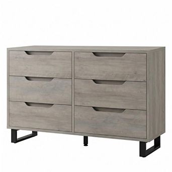 6-Drawer Dresser for Bedroom, Wood Chest of Drawers, Rustic Storage Cabinet for Living Room, Hallway