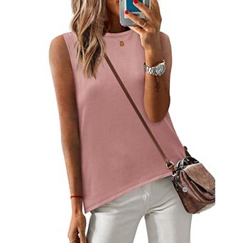 Zeagoo Women's Crew Neck Sleeveless Knit Tank Tops Casual Loose Fit Beach Spring Summer Tops