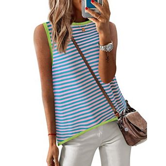 Zeagoo Women's Crew Neck Sleeveless Knit Tank Tops Casual Loose Fit Beach Spring Summer Tops