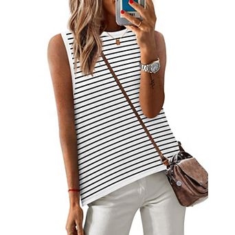 Zeagoo Women's Crew Neck Sleeveless Knit Tank Tops Casual Loose Fit Beach Spring Summer Tops