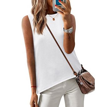 Zeagoo Women's Crew Neck Sleeveless Knit Tank Tops Casual Loose Fit Beach Spring Summer Tops