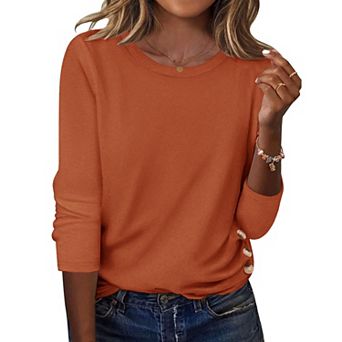 Zeagoo Women's Dressy Casual Long Sleeve Crew Neck Blouses Business Casual Work Tops