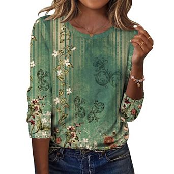 Zeagoo Women's Dressy Casual Long Sleeve Crew Neck Blouses Business Casual Work Tops
