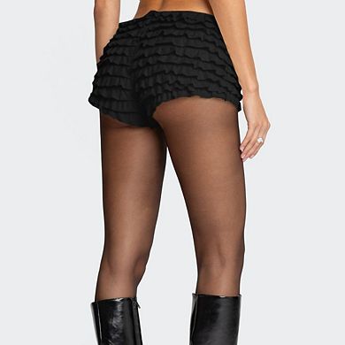 Women Tiered Ruffled Mini Shorts Low Rise Elastic Waist Lolita Bloomers