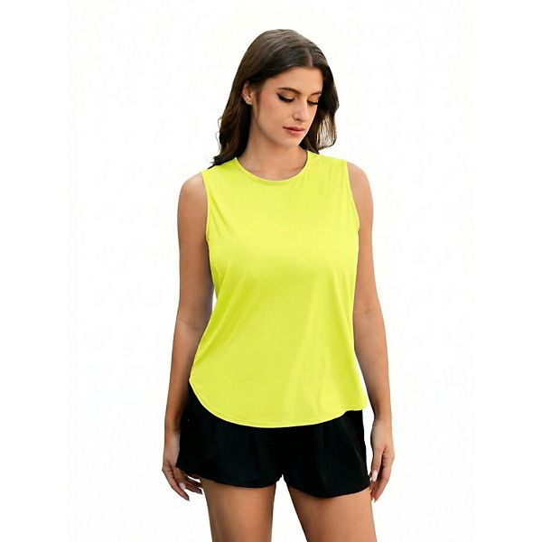 Pinspark Women's Sleeveless Workout Tank Top, UPF 50+ Quick Dry