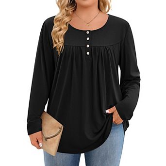 Zeagoo Women's Crew Neck Floral Printed Tunic Tops Casual Dressy Plus Size Blouses