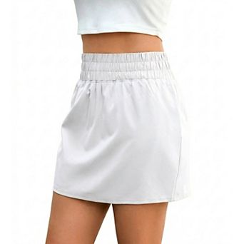 Pinspark Women's Golf Tennis Skort, High Waist Wide Waistband Athletic Skirt with Built-in Shorts