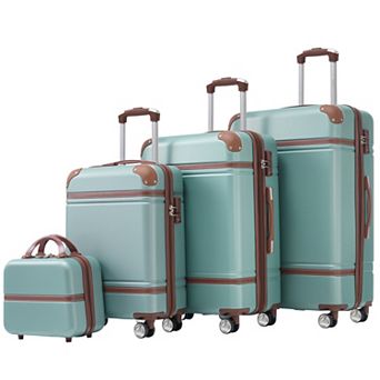Trikiousd Hardshell Luggage Sets 4 pc 20"+24"+28" Luggages and Cosmetic Case Spinner Suitcase
