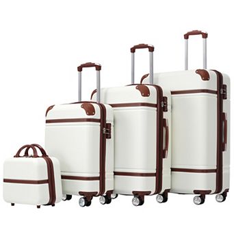 Trikiousd Hardshell Luggage Sets 4 pc 20"+24"+28" Luggages and Cosmetic Case Spinner Suitcase