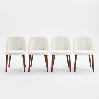 Modern Dining Chair Set of 4/6/8, Upholstered Chair Padded Wooden Frame, Diningroom Living Room