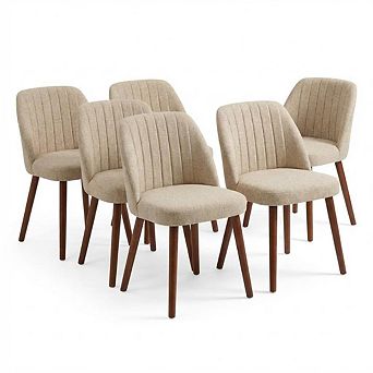 Modern Dining Chair Set of 4/6/8, Upholstered Chair Padded Wooden Frame, Diningroom Living Room