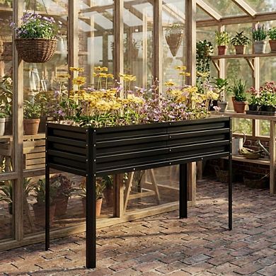 Elevated Metal Garden Bed, Hydroponic Garden Bed with Legs