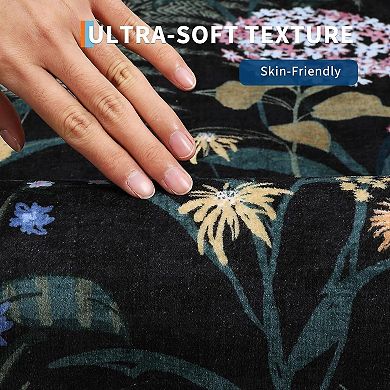 ANIXOL Washable Floral Butterfly Pearl Velvet Area Rug