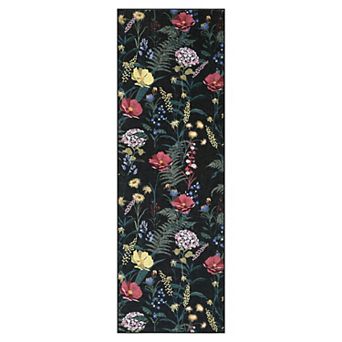 ANIXOL Washable Floral Butterfly Pearl Velvet Area Rug