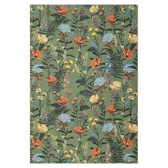 ANIXOL Washable Floral Butterfly Pearl Velvet Area Rug