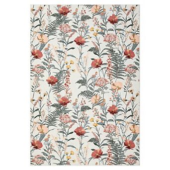 ANIXOL Washable Floral Butterfly Pearl Velvet Area Rug