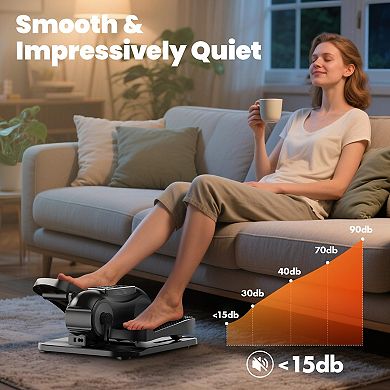 Quiet Under Desk Elliptical 12-Speed Electric Seated Pedal Exerciser with Remote
