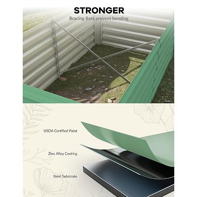 Metal Garden Bed Square, Galvanized Raised Planter Box Outdoor