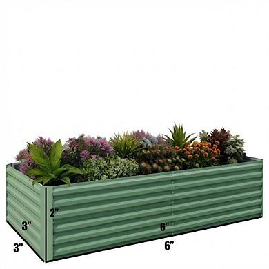 Metal Garden Bed Square, Galvanized Raised Planter Box Outdoor