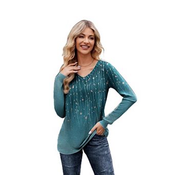 Zeagoo Women Fall Tops Long Sleeve Tunics Casual Dressy Blouse V Neck T Shirts Outfit Trendy
