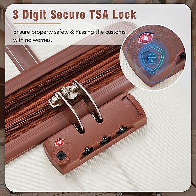 Trikiousd Hardshell Luggage Sets with Bags Lightweight Suitcase Double Spinner Wheels with TSA Lock