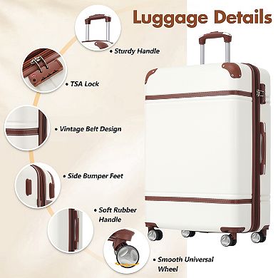 Trikiousd Hardshell Luggage Sets with Bags Lightweight Suitcase Double Spinner Wheels with TSA Lock