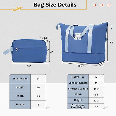 Trikiousd 2 Piece Luggage Set with Bags Expanable Spinner Wheels ABS Lightweight Suitcase