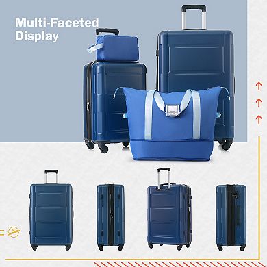 Trikiousd 2 Piece Luggage Set with Bags Expanable Spinner Wheels ABS Lightweight Suitcase