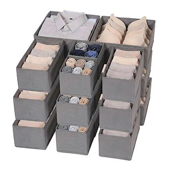 Drawer Organizer Clothes,Set of 18 Dresser Organizer Bins for Underwear