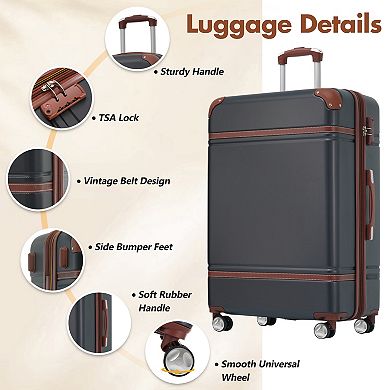Trikiousd Hardshell Luggage Sets with Bags Lightweight Suitcase Double Spinner Wheels with TSA Lock