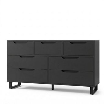 7-Drawer Dresser for Bedroom, Wood Chest of Drawers, Rustic Storage Cabinet for Living Room, Hallway