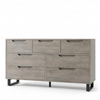 7-Drawer Dresser for Bedroom, Wood Chest of Drawers, Rustic Storage Cabinet for Living Room, Hallway