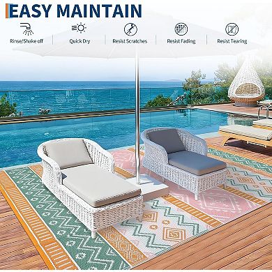 ANIXOL Reversible Boho Outdoor Rug - Weatherproof, Durable Polypropylene, Chic Design
